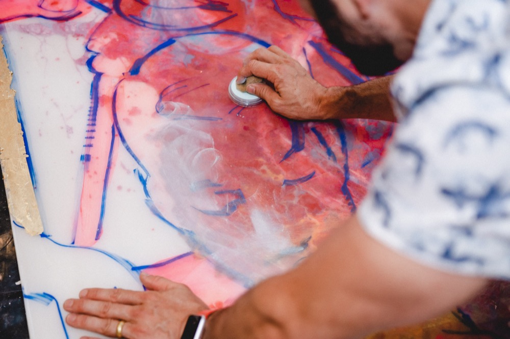 Marc Scheff in his art studio, photography by Mark Tiong
