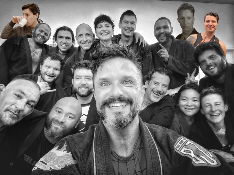 marc scheff with his jiu jitsu team at Park Slope Academy in Brooklyn