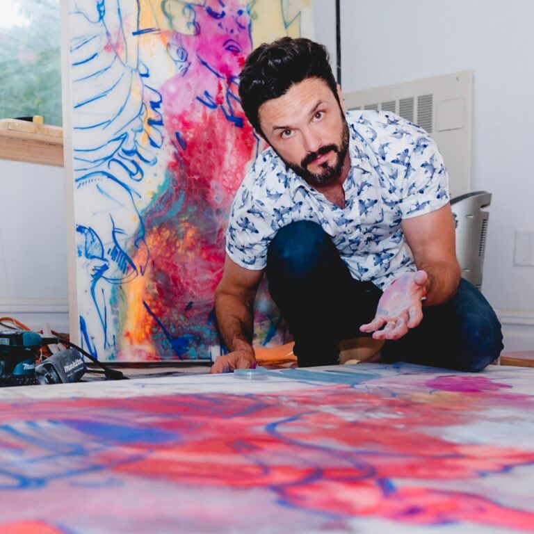marc in his studio looking confused