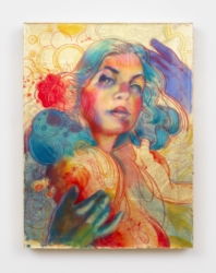 12x16<br>
Mixed media, gold leaf, in layered ArtResin<br><br>
This layered work is one of my "flat" works. While still using layering techniques, the layers are thin and, unfortunately if you're reading this here on my website, difficult to see online. Baby, Here I Am by Marc Scheff