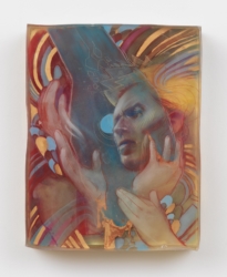 11x14x3.5<br>
Ready to hang on a standard 15lb hook<br>
Mixed media and gold leaf in layered ArtResin<br><br>
"This ain't rock 'n roll, this is genocide" -Bowie
<br>As ever, each layer is sanded, worked upon, and then resealed in a resin layer. In person, these layered effects mesmerize the viewer. You can't simply walk by without stopping to see how it works. Changes by Marc Scheff