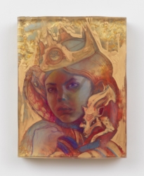 11x14x3.5<br>a
Ready to hang on a standard 15lb hook<br>
Mixed media and gold leaf in layered ArtResin<br><br>
This is essentially one of two in a subseries within the "Depth Charge" body of work.
<br>As ever, each layer is sanded, worked upon, and then resealed in a resin layer. In person, these layered effects mesmerize the viewer. You can't simply walk by without stopping to see how it works. Mad About You by Marc Scheff