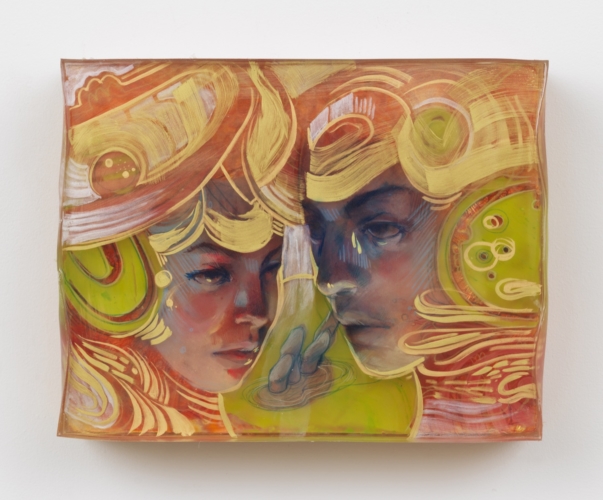 14x11x3<br>
Ready to hang on a standard 15lb hook<br>
Mixed media and gold leaf in layered ArtResin<br><br>
This work has an average number of layers at approximately 7. Each layer is sanded, worked upon, and then resealed in a resin layer. In person, these layered effects mesmerize the viewer. You can't simply walk by without stopping to see how it works. When We're Together by Marc Scheff